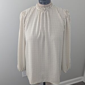Elegant Cream Polka Dot Dress